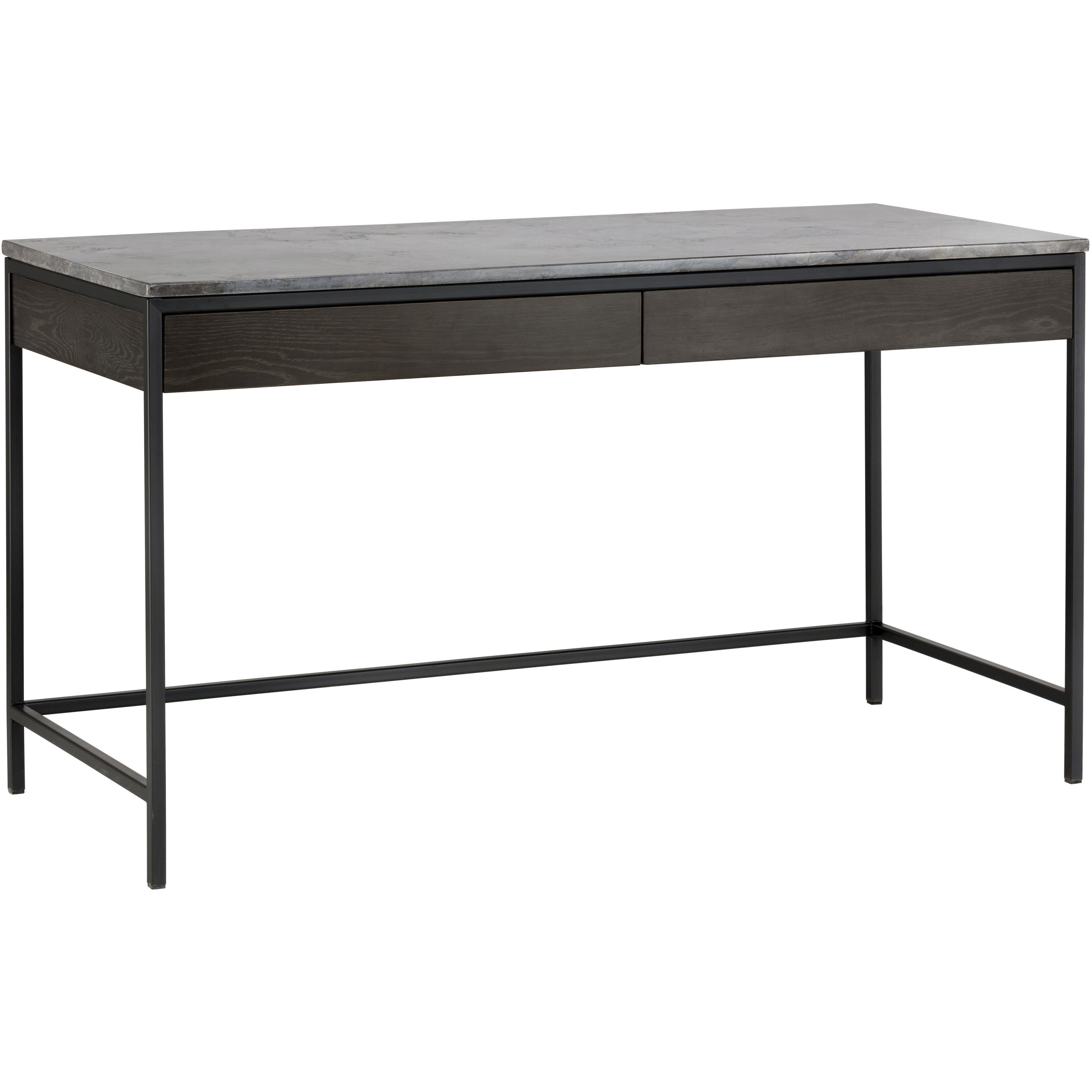 Stamos 55 X 23.5 inch Black / Grey Marble / Charcoal Grey Desk